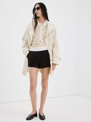 Mango Cream Fine Knit Polo Top - Image 1 of 6