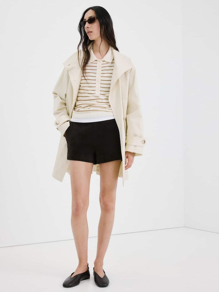 Mango Cream Fine Knit Polo Top - Image 1 of 6