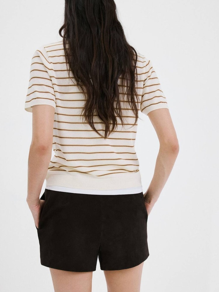 Mango Cream Fine Knit Polo Top - Image 2 of 6