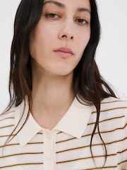 Mango Cream Fine Knit Polo Top - Image 4 of 6