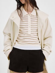 Mango Cream Fine Knit Polo Top - Image 5 of 6