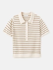Mango Cream Fine Knit Polo Top - Image 6 of 6