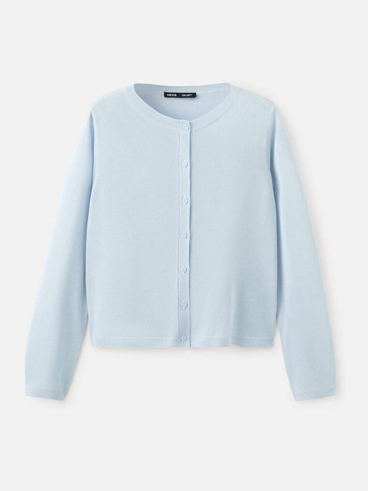 Mango Blue Fine Knit Cardigan - Image 4 of 4 Mango Blue Fine Knit Cardigan - Image 4 of 4