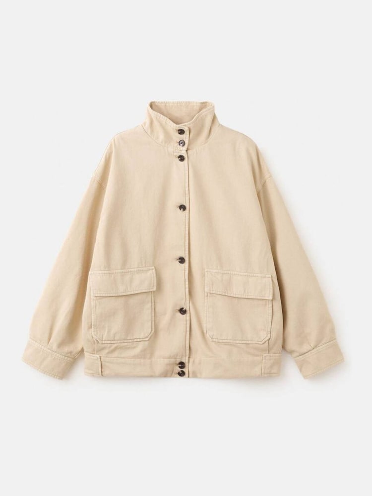 Mango Cream Button Up Funnel Neck Jacket - Image 6 of 6