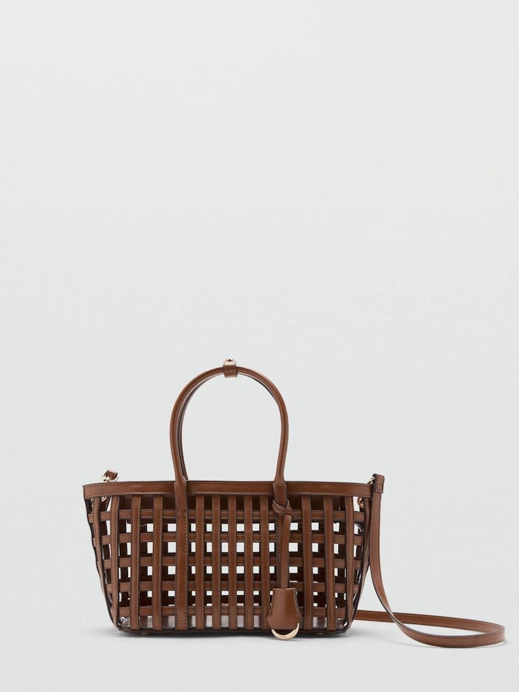 Mango Brown Open Weave Bag - Image 1 of 3
