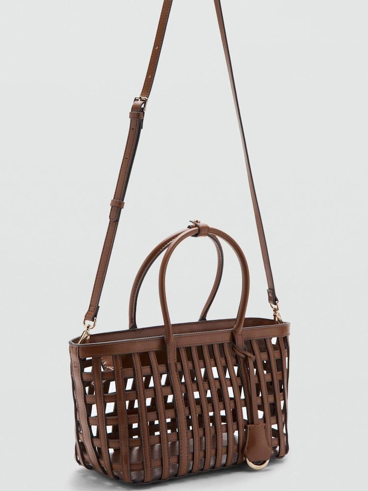 Mango Brown Open Weave Bag - Image 2 of 3