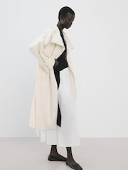 Mango White Cotton Poplin Midi Skirt - Image 4 of 6