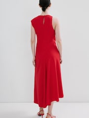 Mango Red Asym Sleeveless Midi Dress - Image 3 of 6