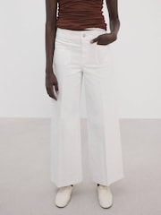 Mango White High Waisted Wide Leg Jeans With Pockets - Image 1 of 6