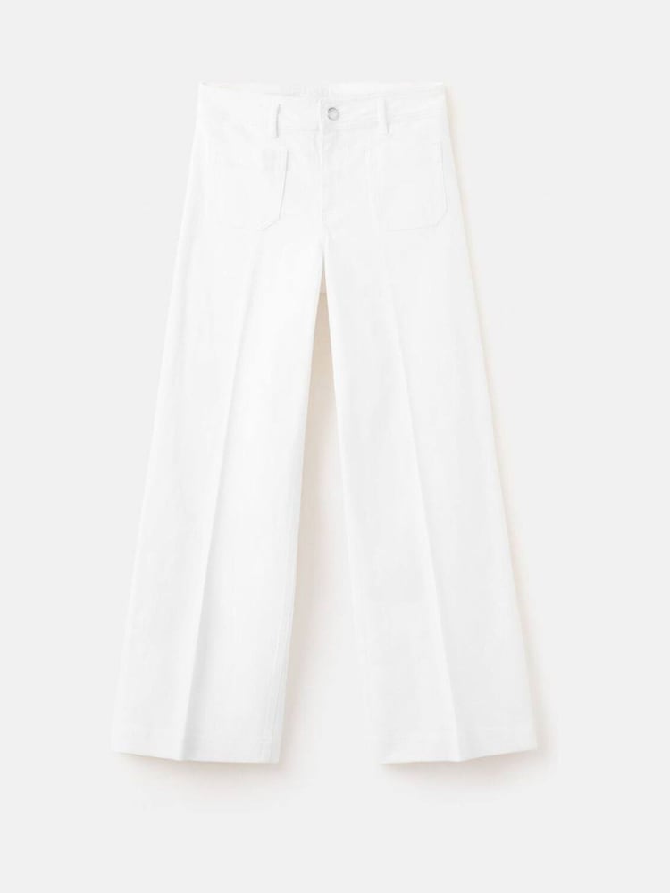 Mango White High Waisted Wide Leg Jeans With Pockets - Image 6 of 6