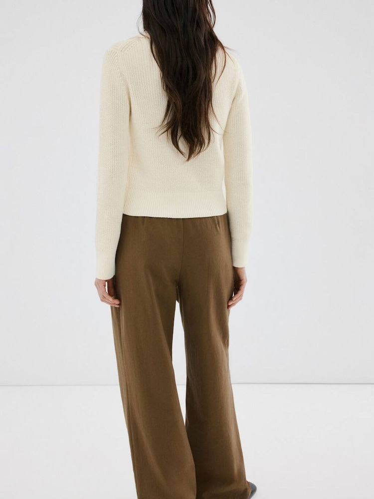 Mango Cream Knitted Button Cardigan - Image 2 of 5 Mango Cream Knitted Button Cardigan - Image 2 of 5