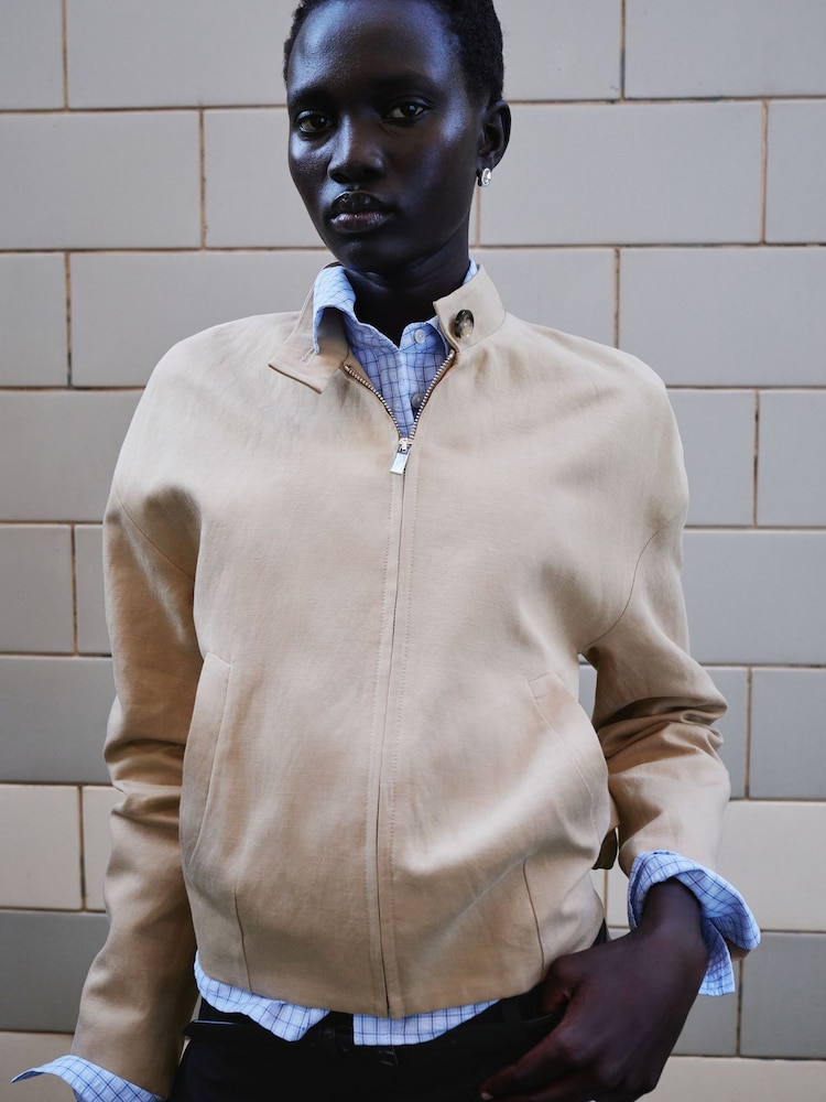 Mango Cream Button Up Neck Jacket - Image 1 of 5