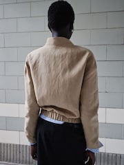 Mango Cream Button Up Neck Jacket - Image 3 of 5