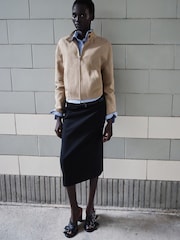 Mango Cream Button Up Neck Jacket - Image 4 of 5