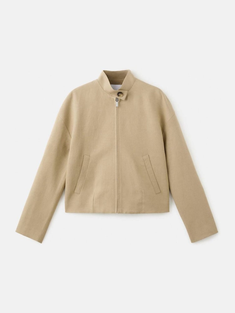 Mango Cream Button Up Neck Jacket - Image 5 of 5