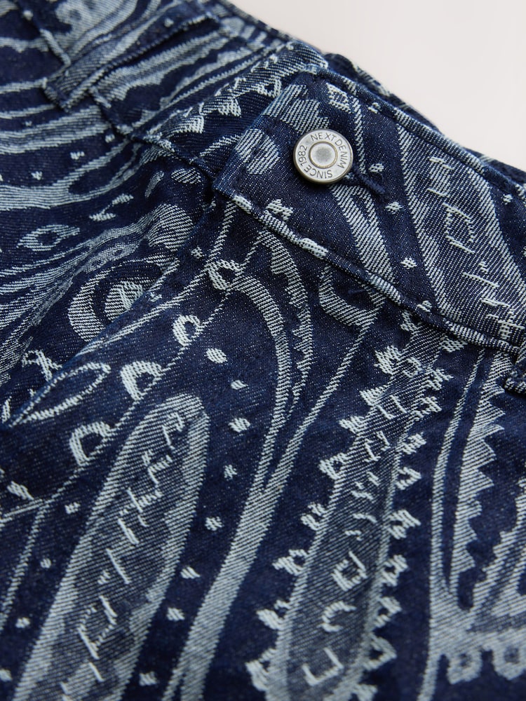 Blue Paisley N.Premium Wide Leg Jacquard Jeans - Image 8 of 8