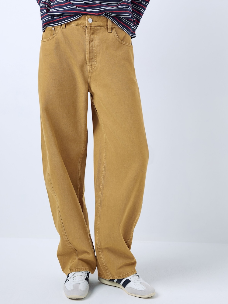 Dark Ochre Mid Rise Relaxed Barrel Jeans - Image 2 of 8