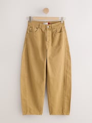 Dark Ochre Mid Rise Relaxed Barrel Jeans - Image 6 of 8
