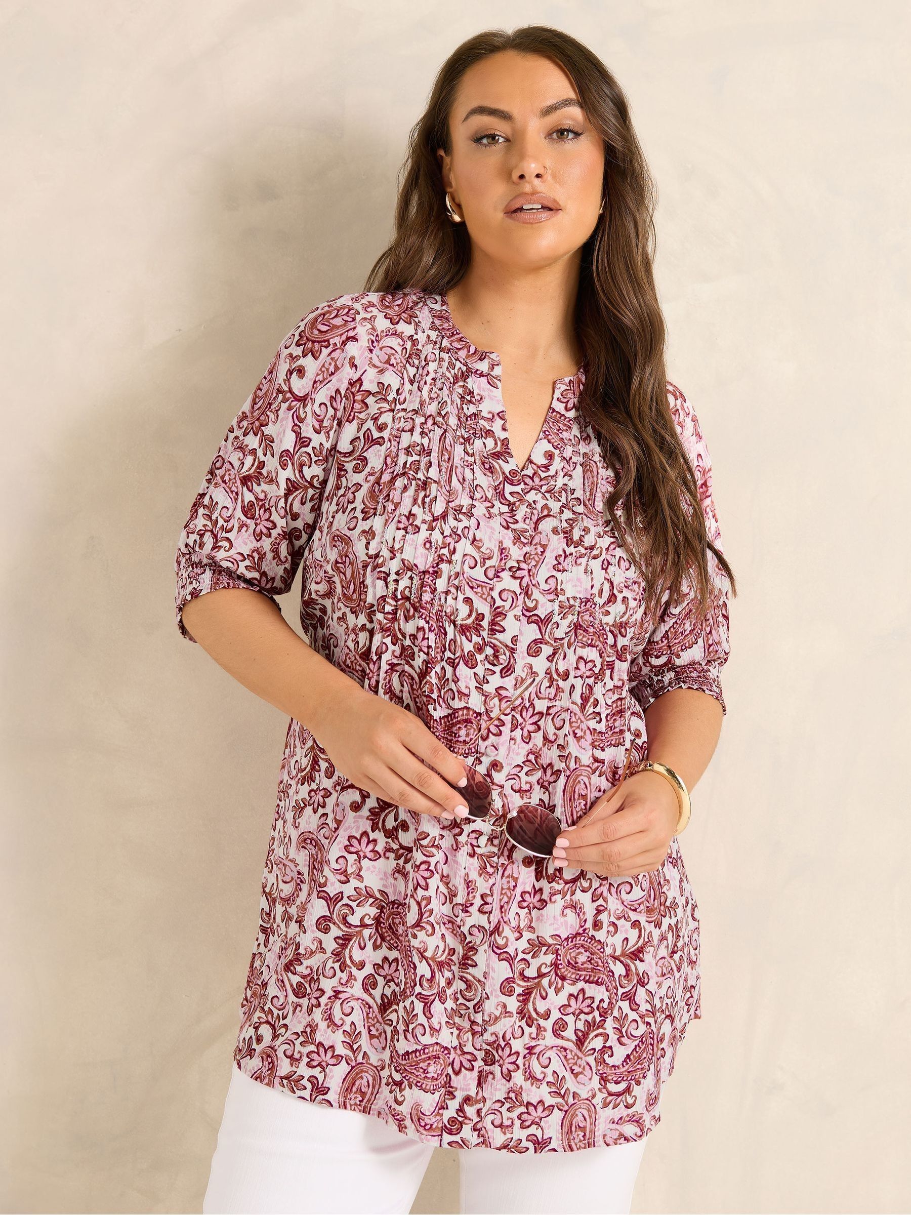 Buy Evans Cream Short Sleeve Pintuck Blouse from Next South Africa
