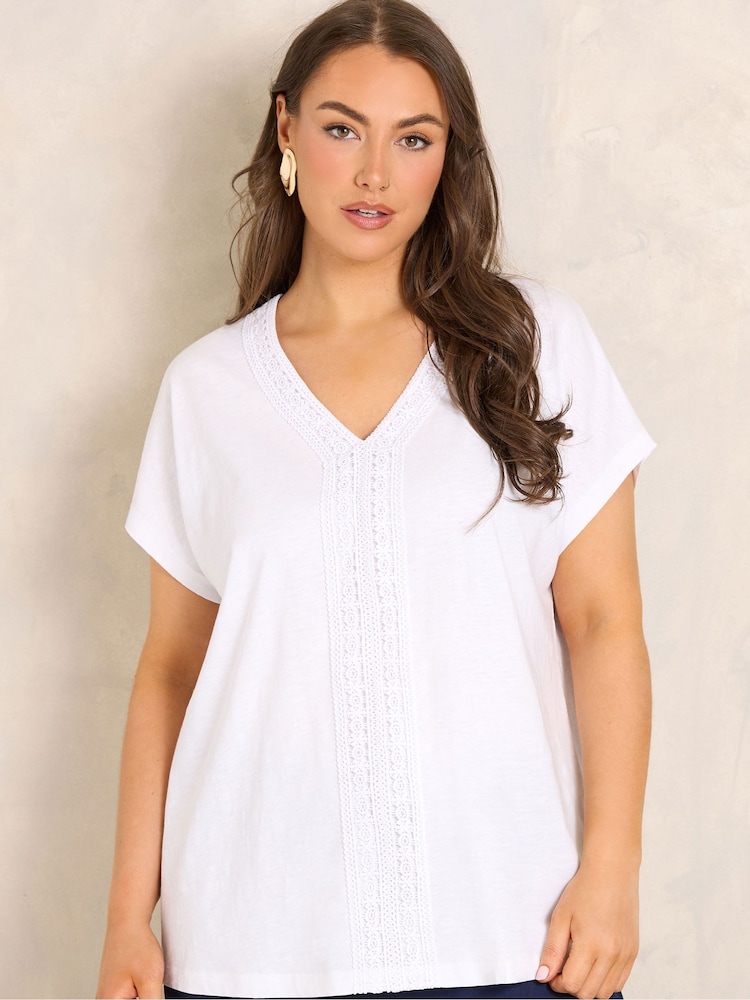 Evans White Crochet Trim Top - Image 1 of 5