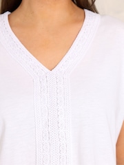 Evans White Crochet Trim Top - Image 4 of 5