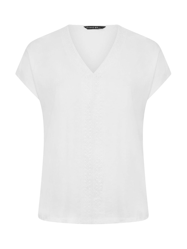 Evans White Crochet Trim Top - Image 5 of 5