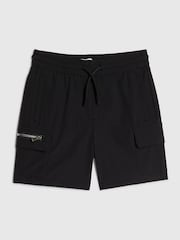 River Island Black Zip Pocket Cargo Shorts - Image 1 of 4