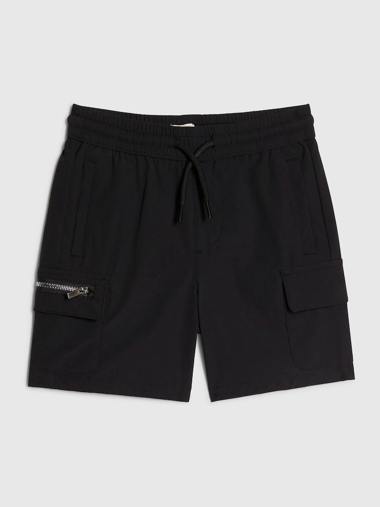 River Island Black Zip Pocket Cargo Shorts - Image 1 of 4