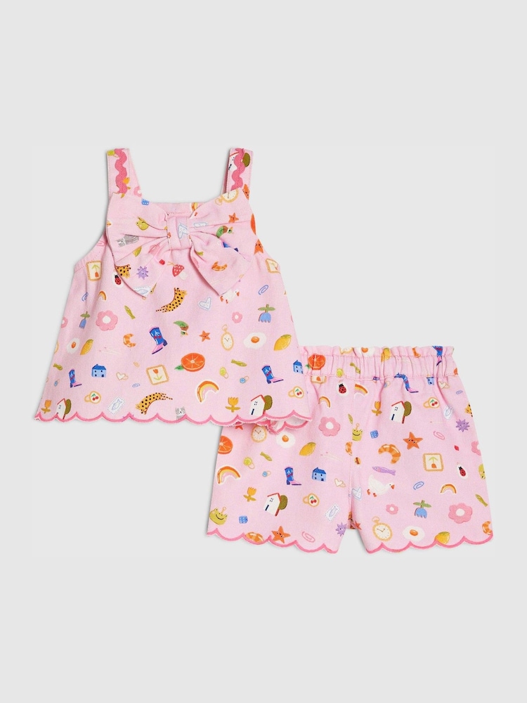 River Island Stripe Croissant Cami Top & Shorts Set - 圖片 1/5