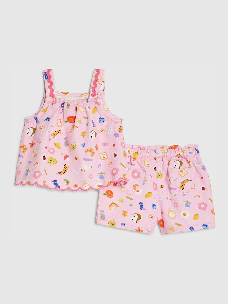 River Island Stripe Croissant Cami Top & Shorts Set - 圖片 2/5