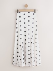 Black/Ecru Polka Dot Mesh Maxi Skirt - Image 6 of 8
