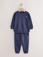 Azul marino con sonrisa - Conjunto De Pantalones De Chándal Con Cuello Redondo (3meses -7años) - Imagen 1 de 4