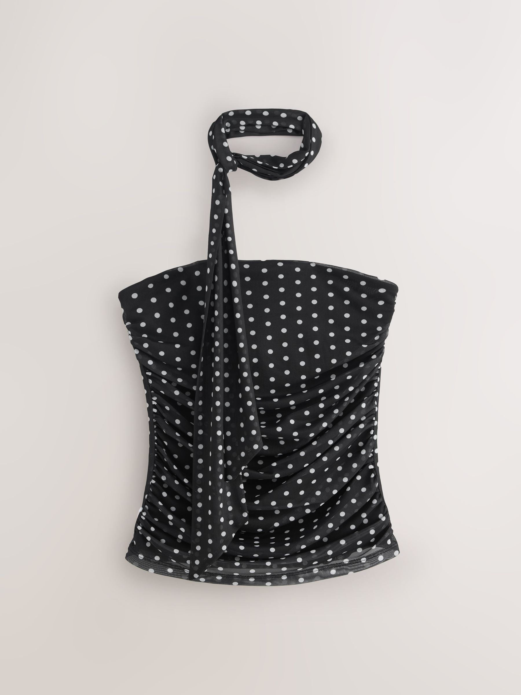 Buy Black Polka Dot Mesh Bandeau Scarf Top from the Next UK online