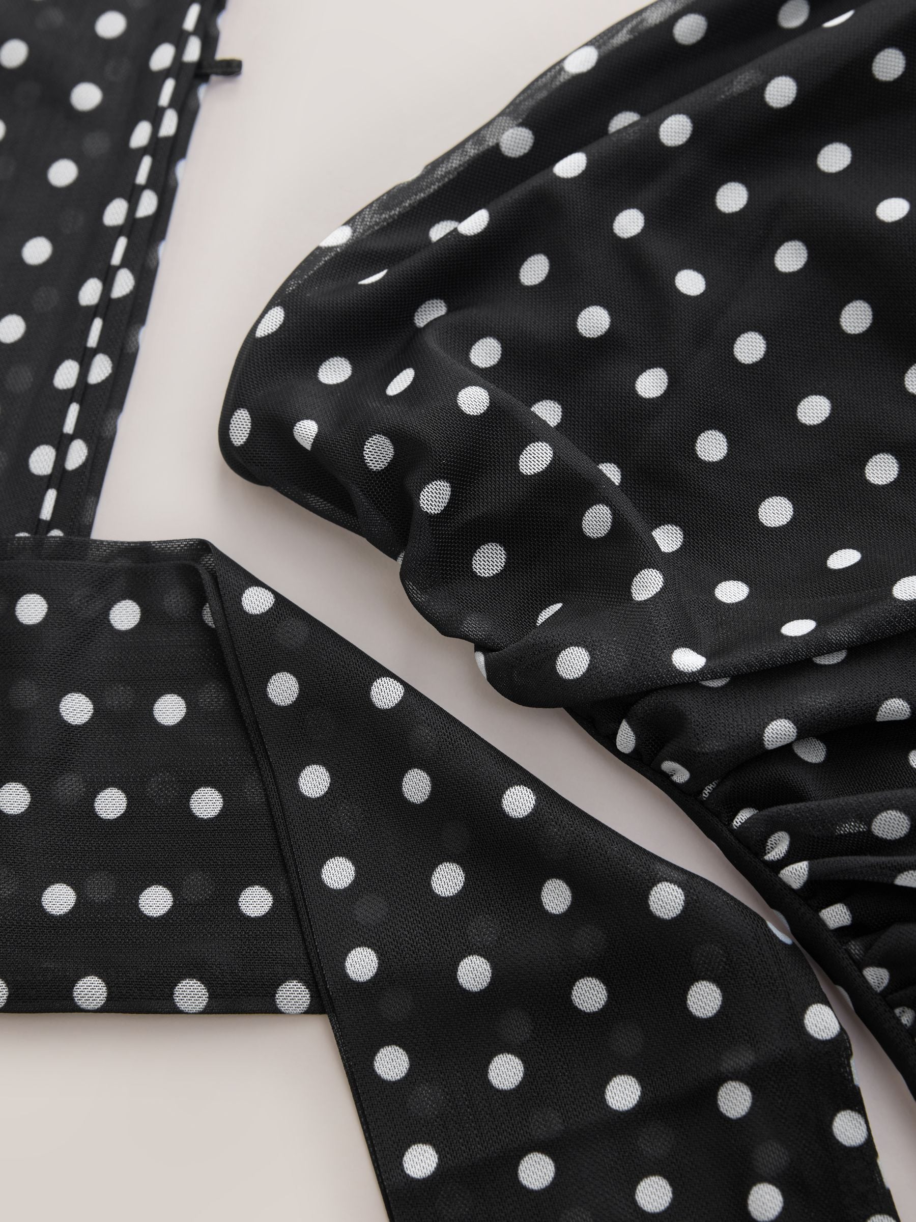 Buy Black Polka Dot Mesh Bandeau Scarf Top from Next USA