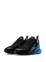 Nike Black Blue Air Max 270 Trainers - Image 2 of 8