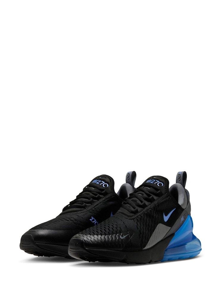 Nike Black Blue Air Max 270 Trainers - Image 2 of 8