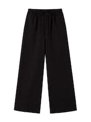 Ro&Zo Black Petite Drawstring Trousers With Linen - Image 4 of 4