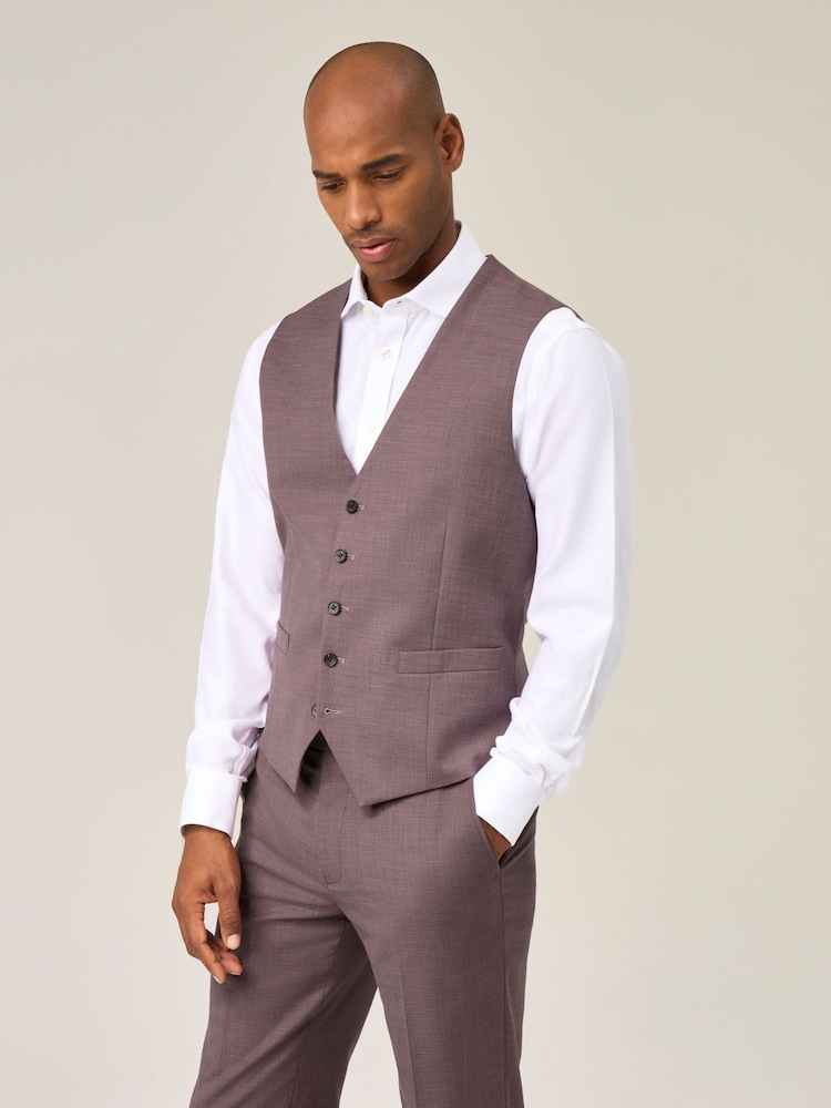 Skopes Red Tailored Fit Lucien Suit Waistcoat - Image 1 of 4