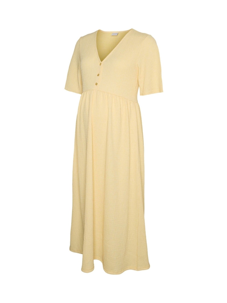 Mamalicious Green Maternity and Nursing V-Neck Short Sleeve Dress - Image 2 of 2 Mamalicious Green Maternity and Nursing V-Neck Short Sleeve Dress - Image 2 of 2