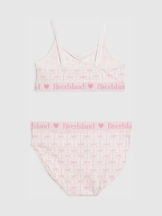 River Island White Bow Print Crop Top & Briefs Set - Image 2 of 4