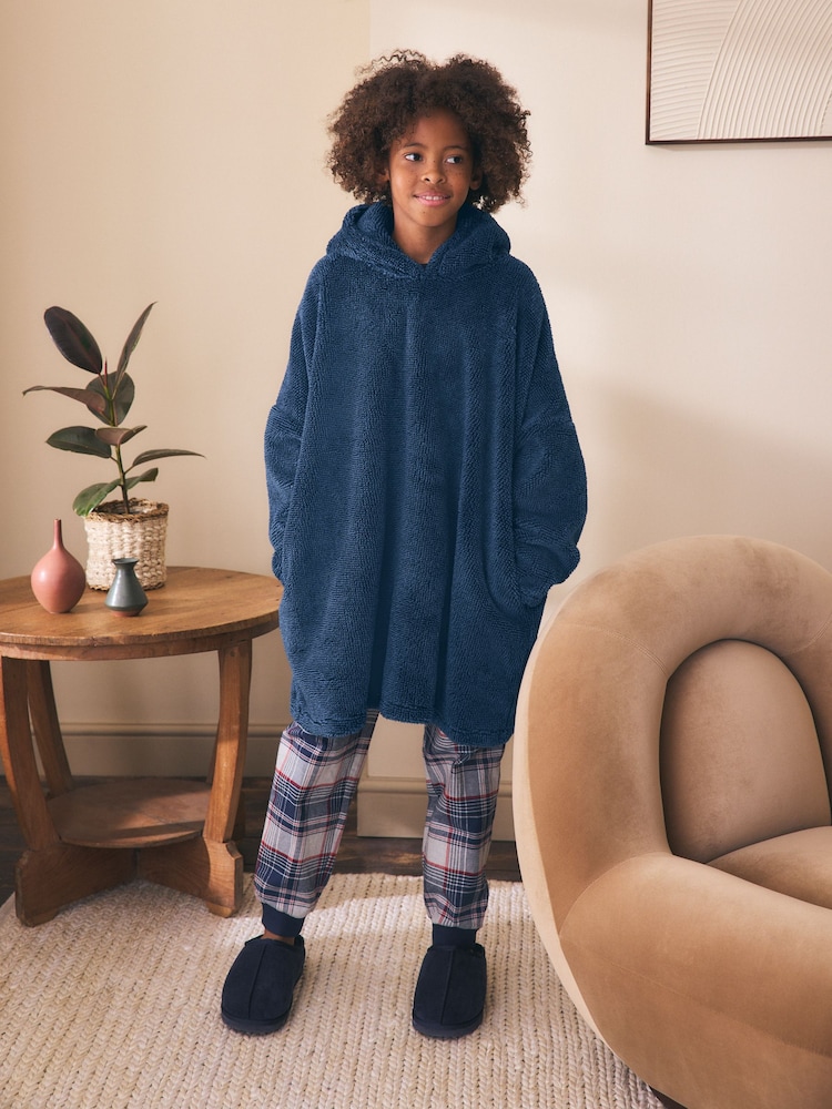 Navy Fleece Hooded Blanket (5-16yrs) - Image 1 of 11
