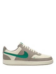 Nike White Green Court Vision Low Trainers - Image 1 of 3