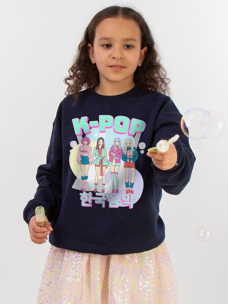 Brands In Navy KPOP Band Sweatshirt - Image 1 of 5