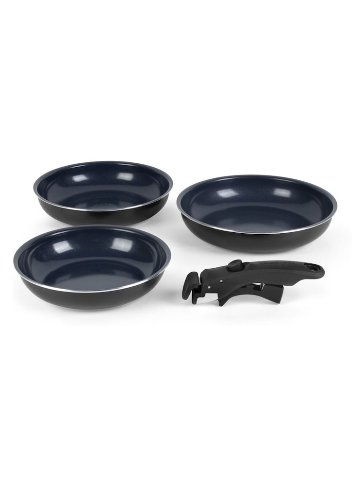 Russell Hobbs 4 Piece Blue Smart Clip Marine Frying Pans Set - Image 1 of 5