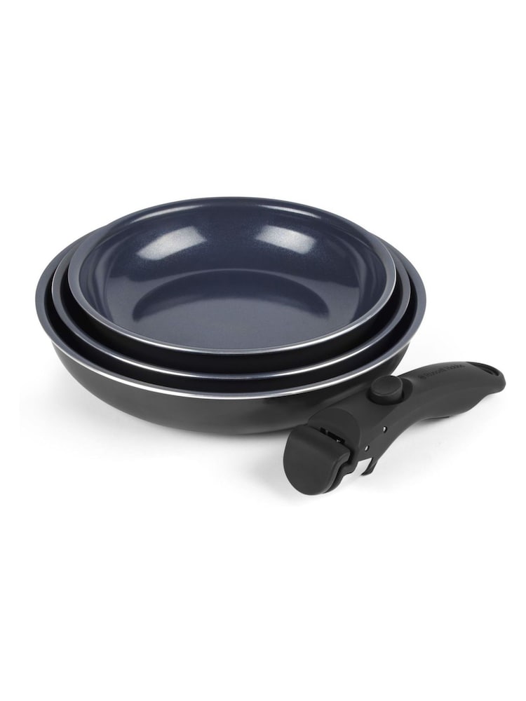 Russell Hobbs 4 Piece Blue Smart Clip Marine Frying Pans Set - Image 2 of 5