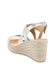 Jones Bootmaker Silver Romilly Leather Wedge Heeled Espadrilles - Image 2 of 4