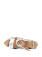 Jones Bootmaker Silver Romilly Leather Wedge Heeled Espadrilles - Image 4 of 4