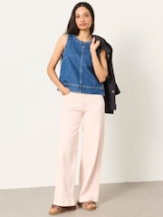 FatFace Welling Pink Wide Leg Jeans - Image 3 of 6