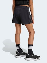 adidas Black Animal Print 3 Stripes Shorts - Image 2 of 6