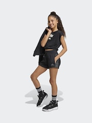 adidas Black Animal Print 3 Stripes Shorts - Image 3 of 6